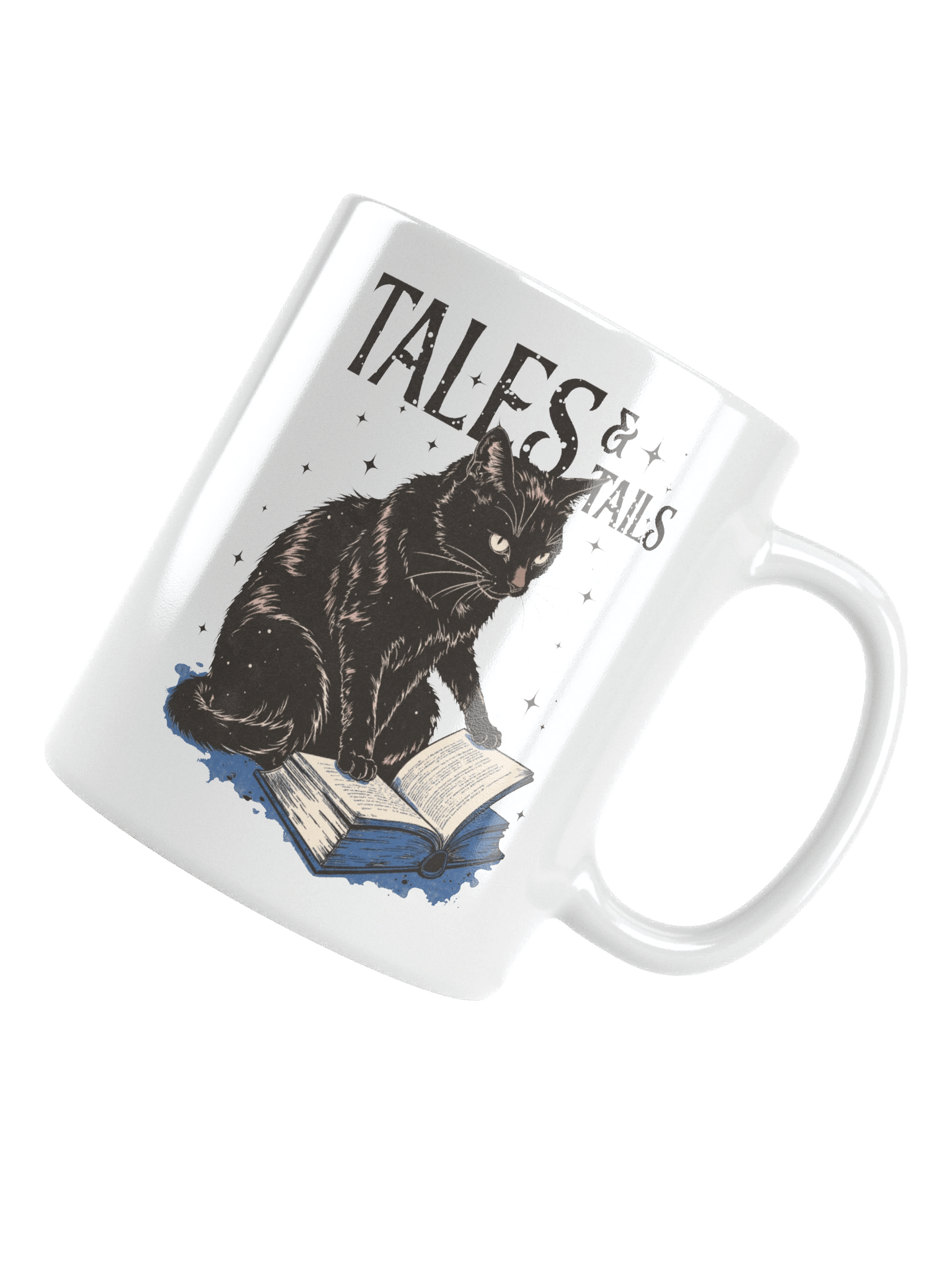 The "Tales & Tails" Book Cat Mug product image (1)
