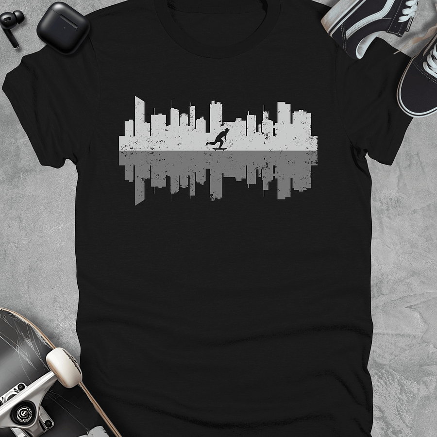 City reflection, Skateboarding t-shirt, Unisex product image (1)