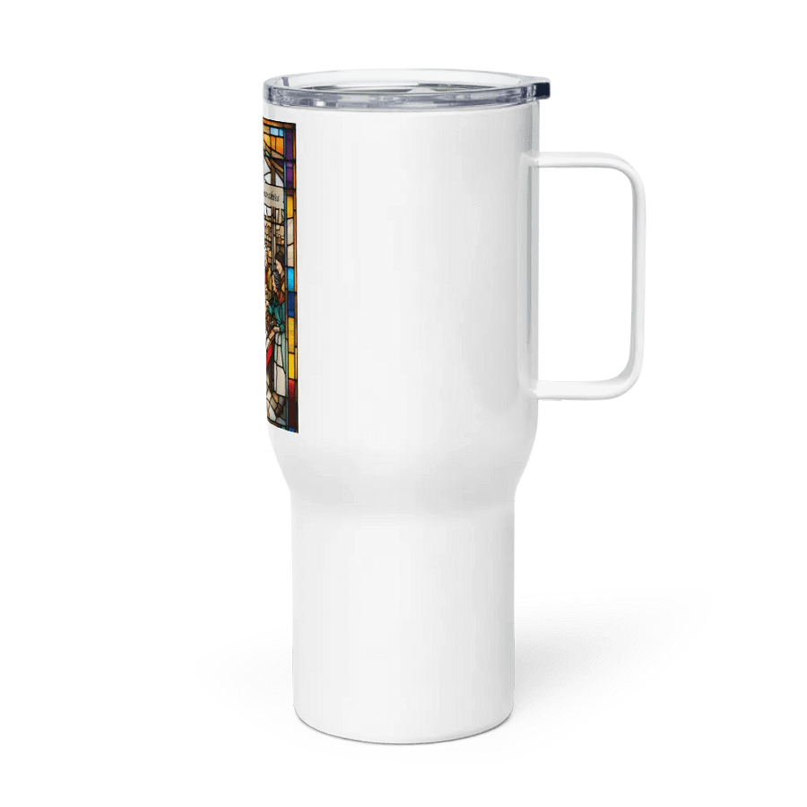 Blessed are the Cheesemakers Stainless Steel travel mug with handle #03 product image (4)
