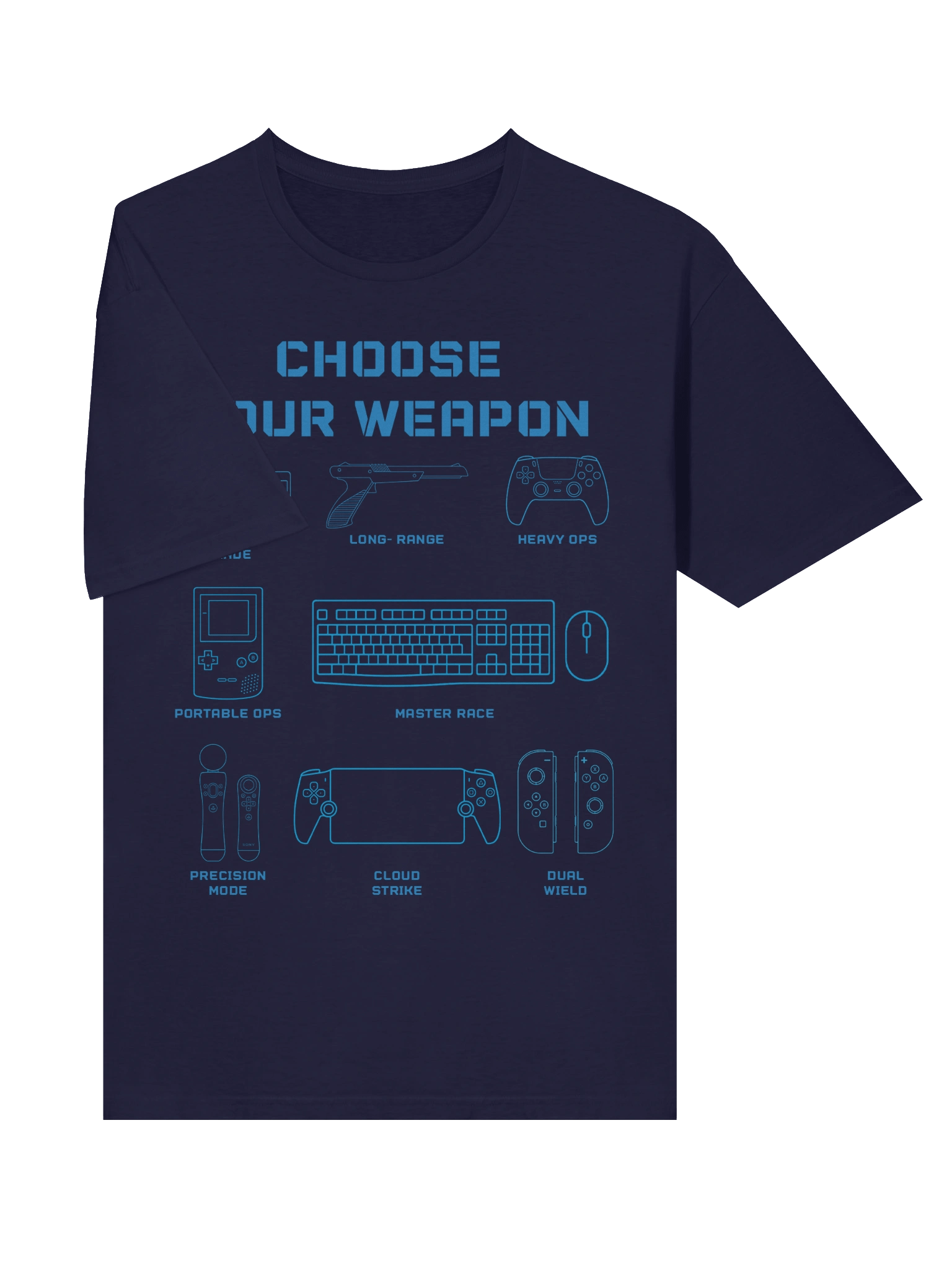 Choose Your Weapon Gaming T-Shirt | Retro Gamer Blueprint Tee product image (25)
