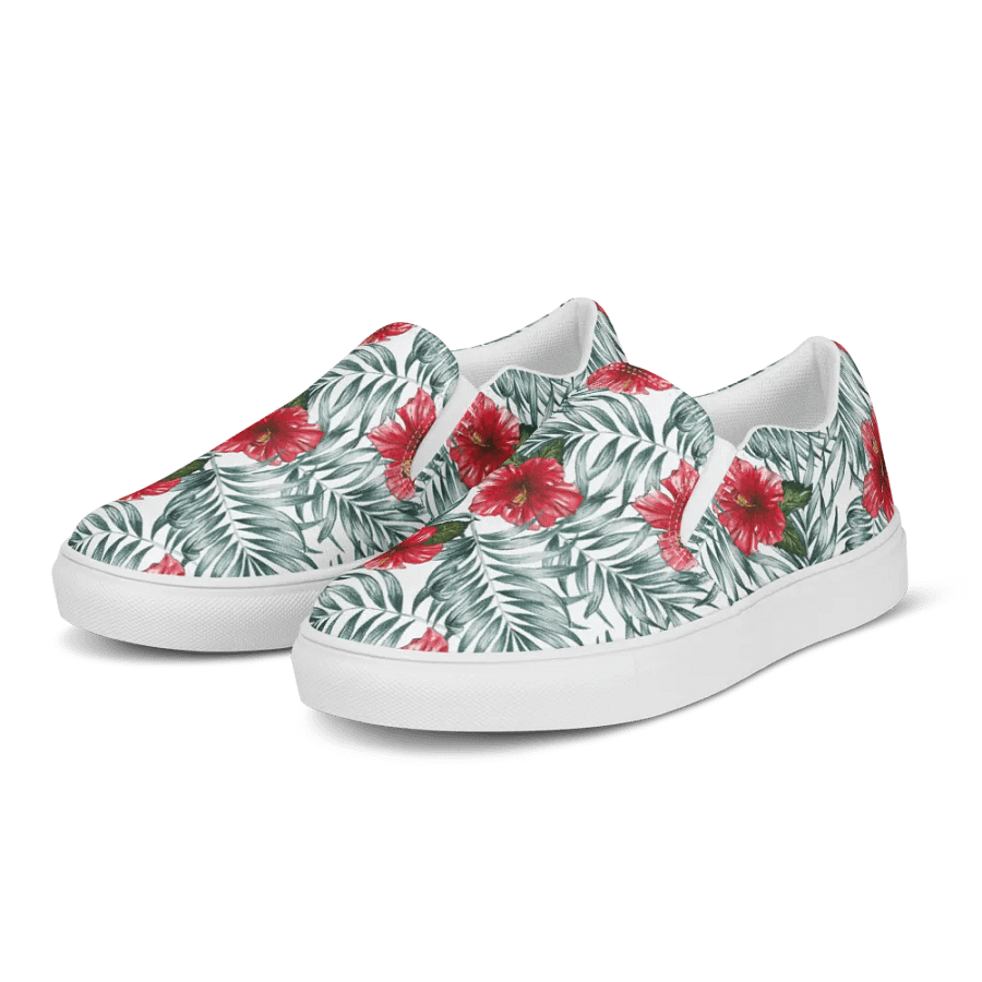 Hibiscus Leaf Design | Women's Slip-On Canvas Shoes product image (3)
