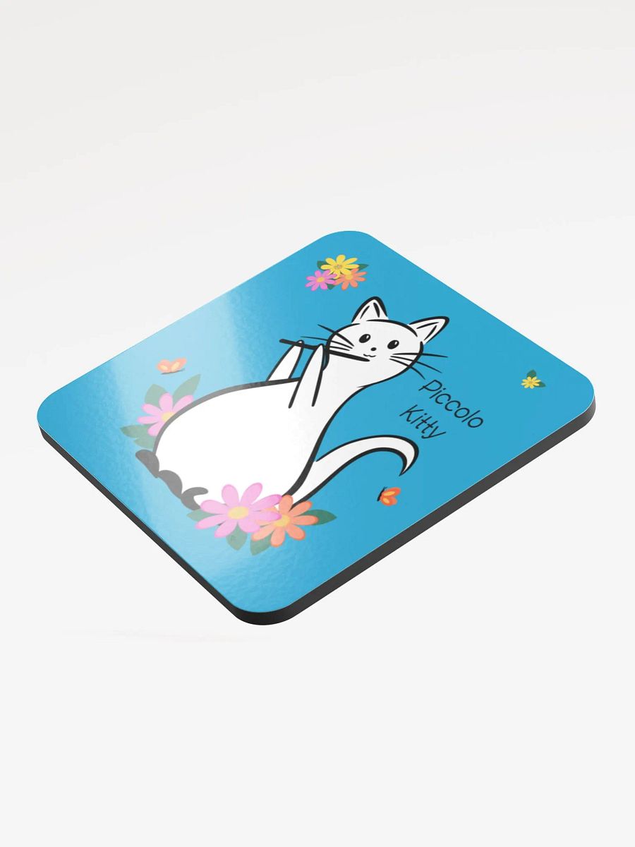 Flute Kitty Glossed Cork Coaster - Piccolo product image (3)