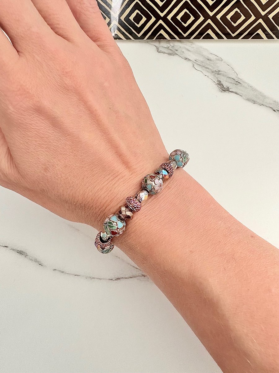 Mosaic 7.5" Metallic Beads | Handmade Bracelet | Coastal Charm Jewelry by Monique Faella Designs™ | MFD-00060 product image (7)