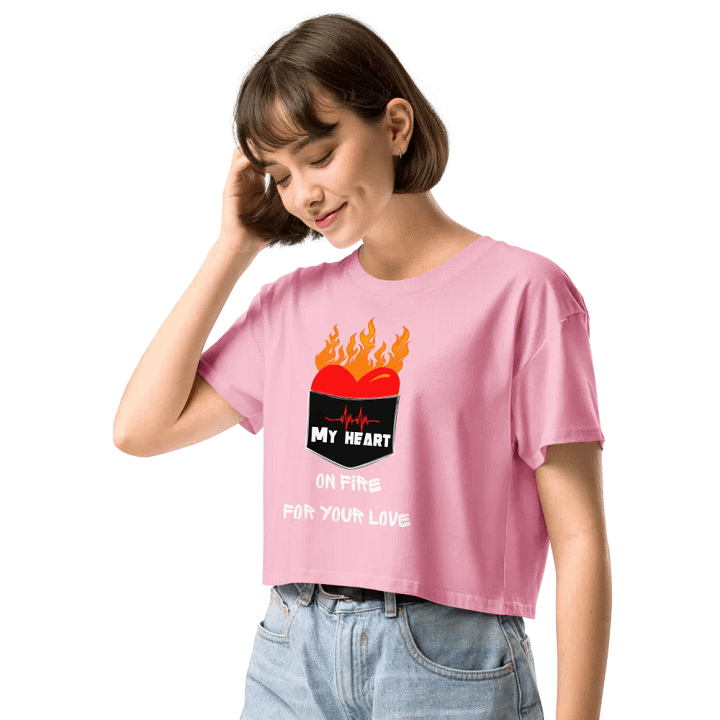 My heart on fire for your love crop top product image (1)