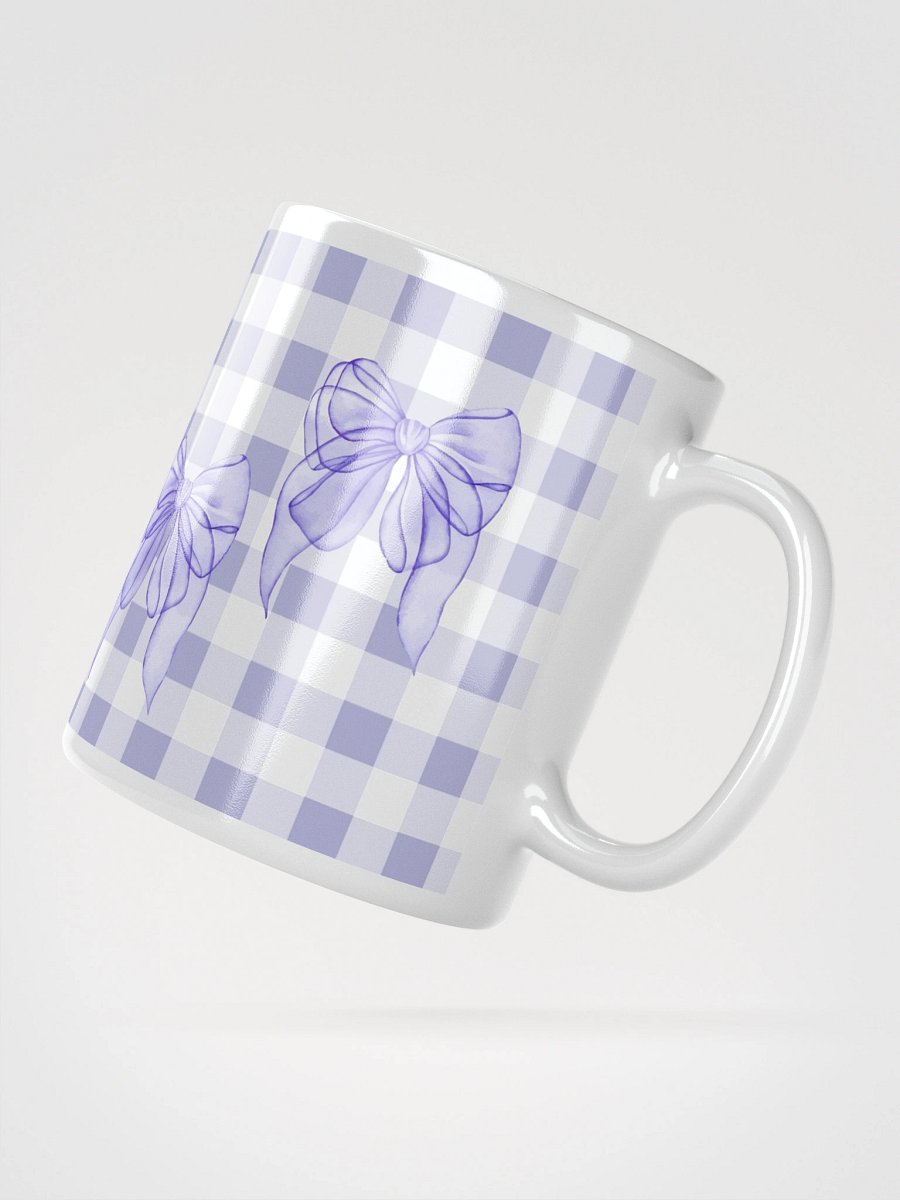 Mug Blanc Vichy Revisité - Mauve Clair- Cadeau Style Chic et Poétique product image (2)