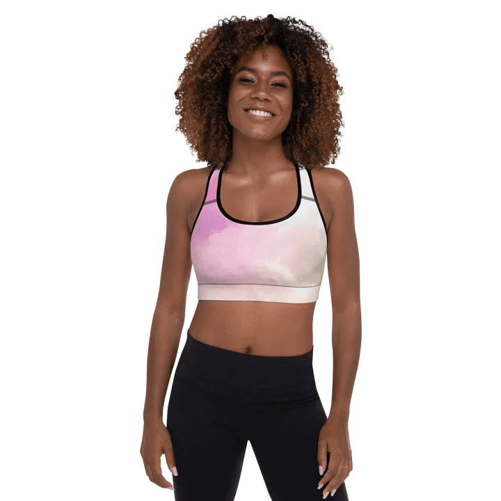 Blur cloud rainbow Design Padded Sports Bra - v4 product image (1)