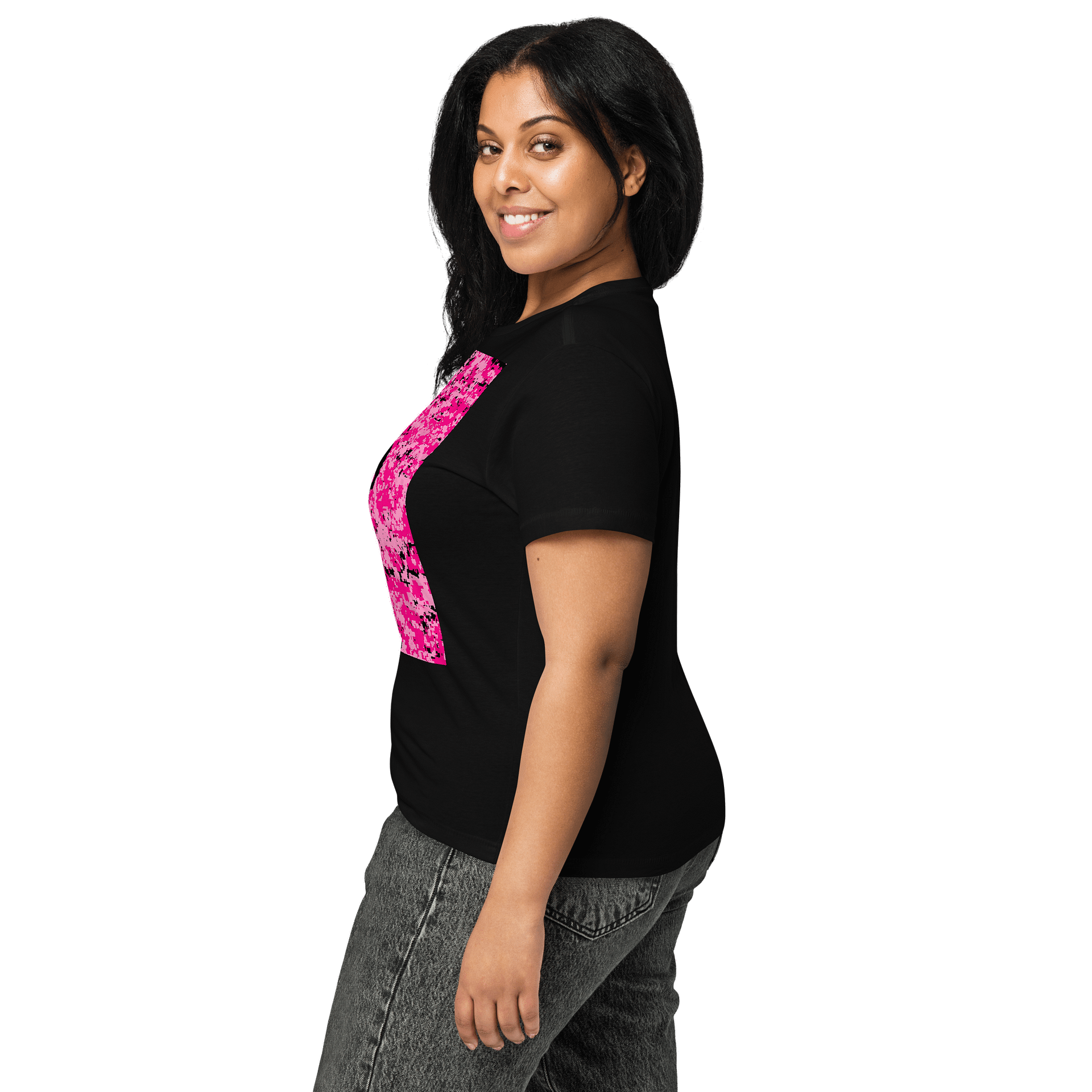 Pink Camo Skull Women's High-Waisted Tee product image (7)