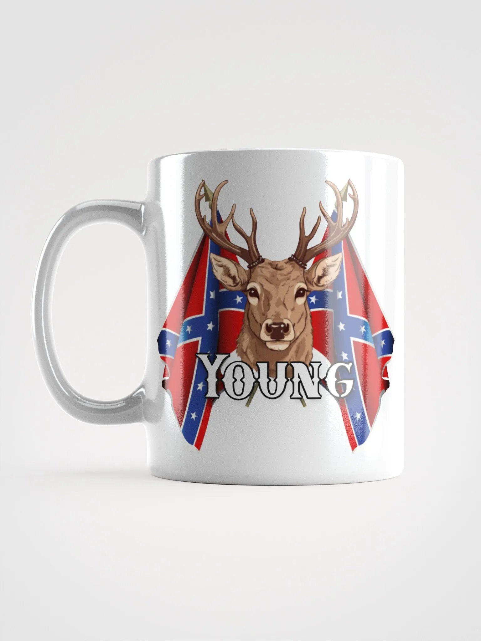"Young" Rebel Redneck Deer - White Mug product image (2)