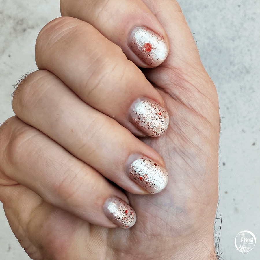SANTA WORSHIP - White and Red Dramatic Glitter Nail Polish product image (5)