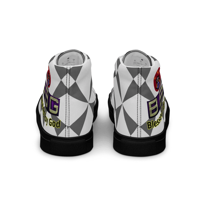 BBG Grey/White Pattern High Tops - Black Soles product image (2)
