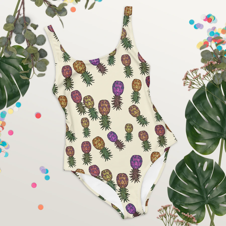 Upside-down Pineapple Swinger Pineapples Print Color Mix one-piece swimsuit product image (25)