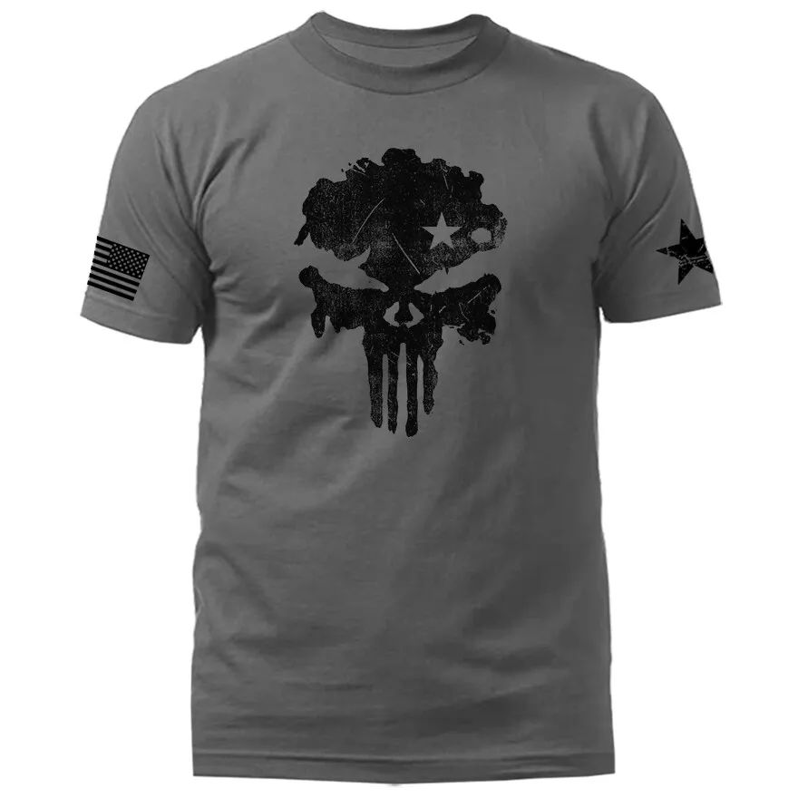 Skull US Flag American Pride Warrior Patriotic Military Graphic T-shirt product image (2)