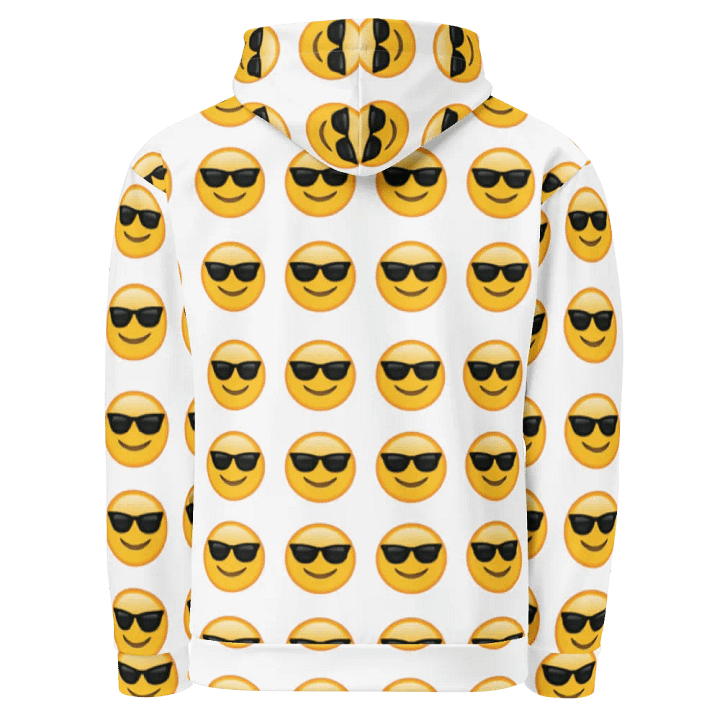 Cool Emoji - White - All-Over Print Recycled Unisex Hoodie product image (2)