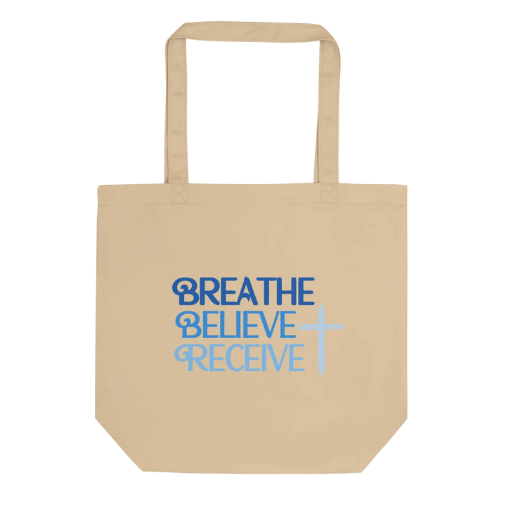 Breathe Believe Receive Econscious Eco-Friendly Tote Bag, Inspirational Motivational, Self-Affirmation, Positive Vibes, Gift Idea product image (4)