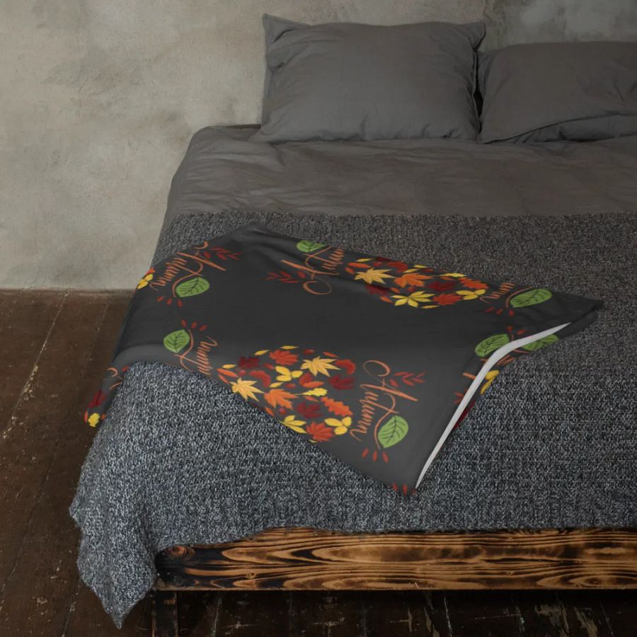 Autumn Leaf Heart Throw Blanket product image (23)