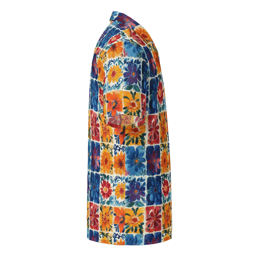 Colorful Patchwork Papel Picado Pattern-Textured Floral Hawaiian Shirt product image (4)