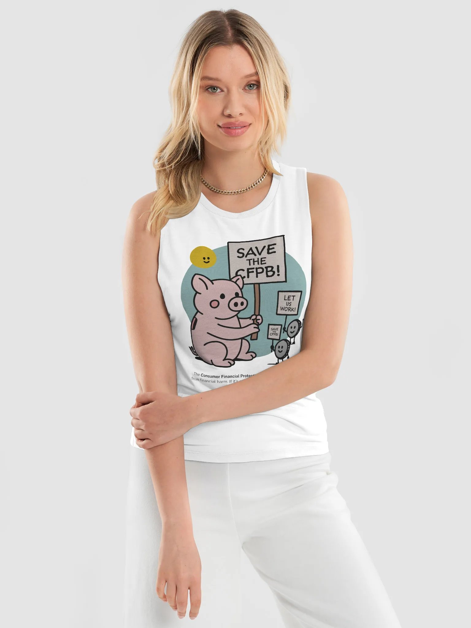 CFPB Piggy Bank Picket Tank Top product image (3)
