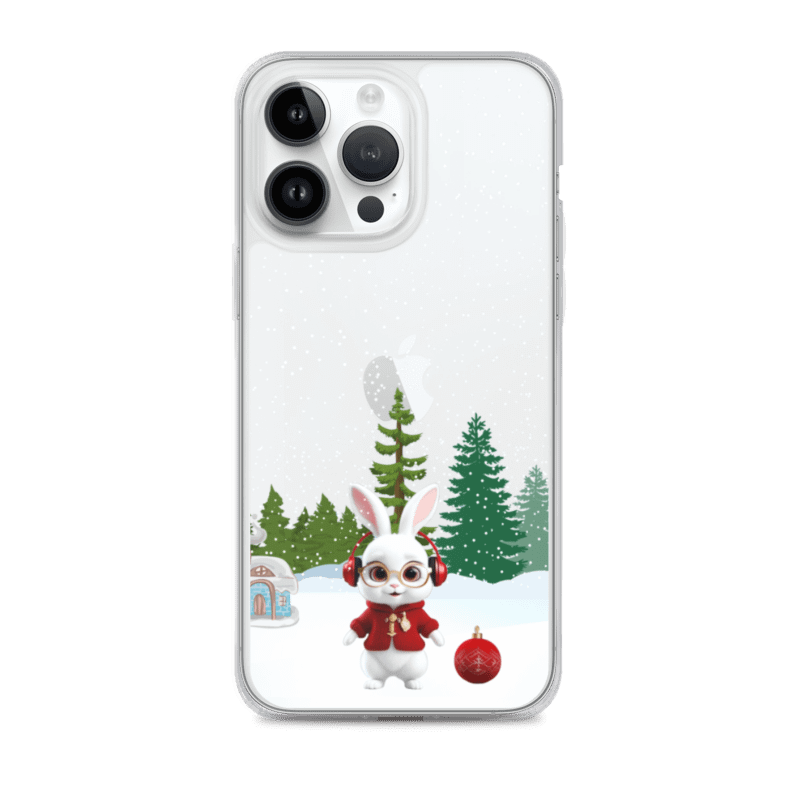 Winter bunny and Snowing background iPhone Case product image (24)