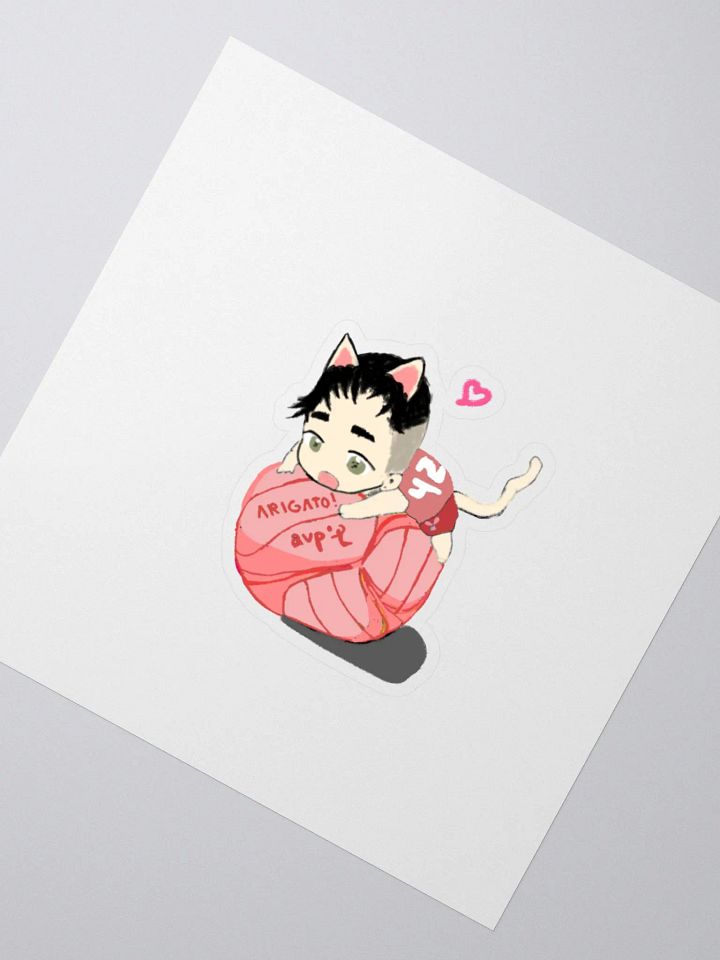 Love Arigato Neko Volleyball Sticker product image (5)