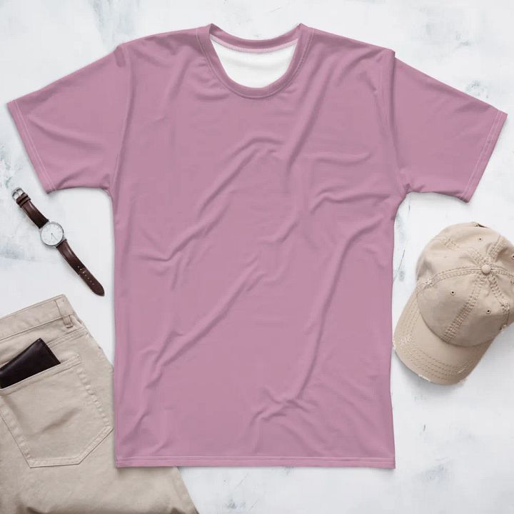 Plain Lilac Purple Soft Summer Men's Crewneck Polyester Heavyweight Premium T-Shirt by Treasure Pie product image (1)