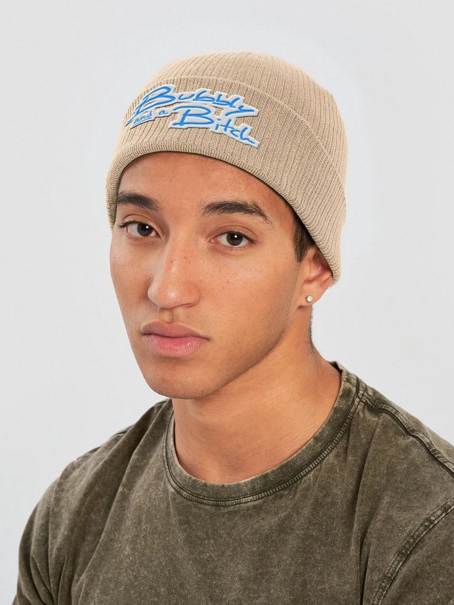 Bubbly and a B*tch (aqua bubble design) embroidered organic beanie product image (18)