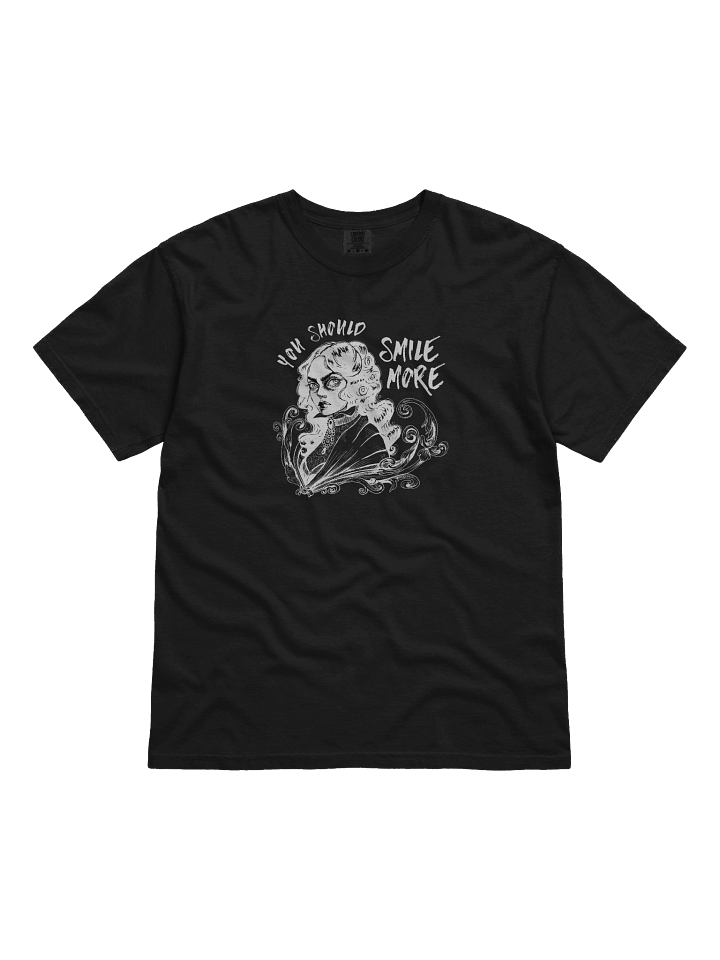 "SMILE MORE" Black T-Shirt (Design #2) product image (1)