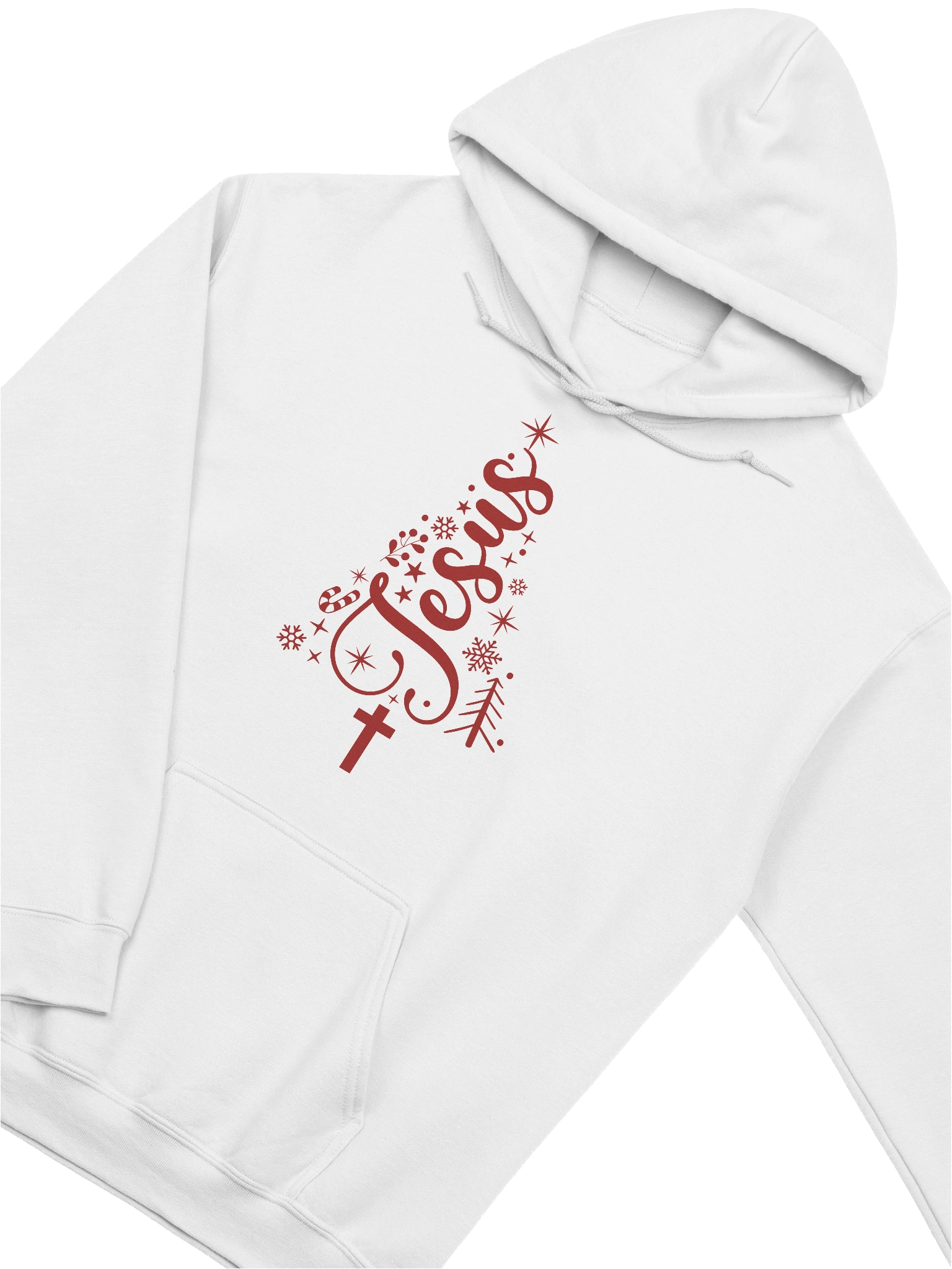 Festive Christmas Tree Hoodie Featuring the Name of Jesus product image (3)