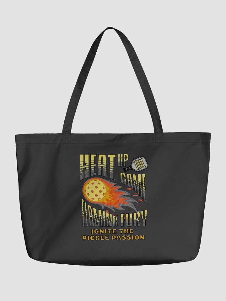 Heat Up The Game Flaming Fury Pickleball Organic Tote Bag product image (2)