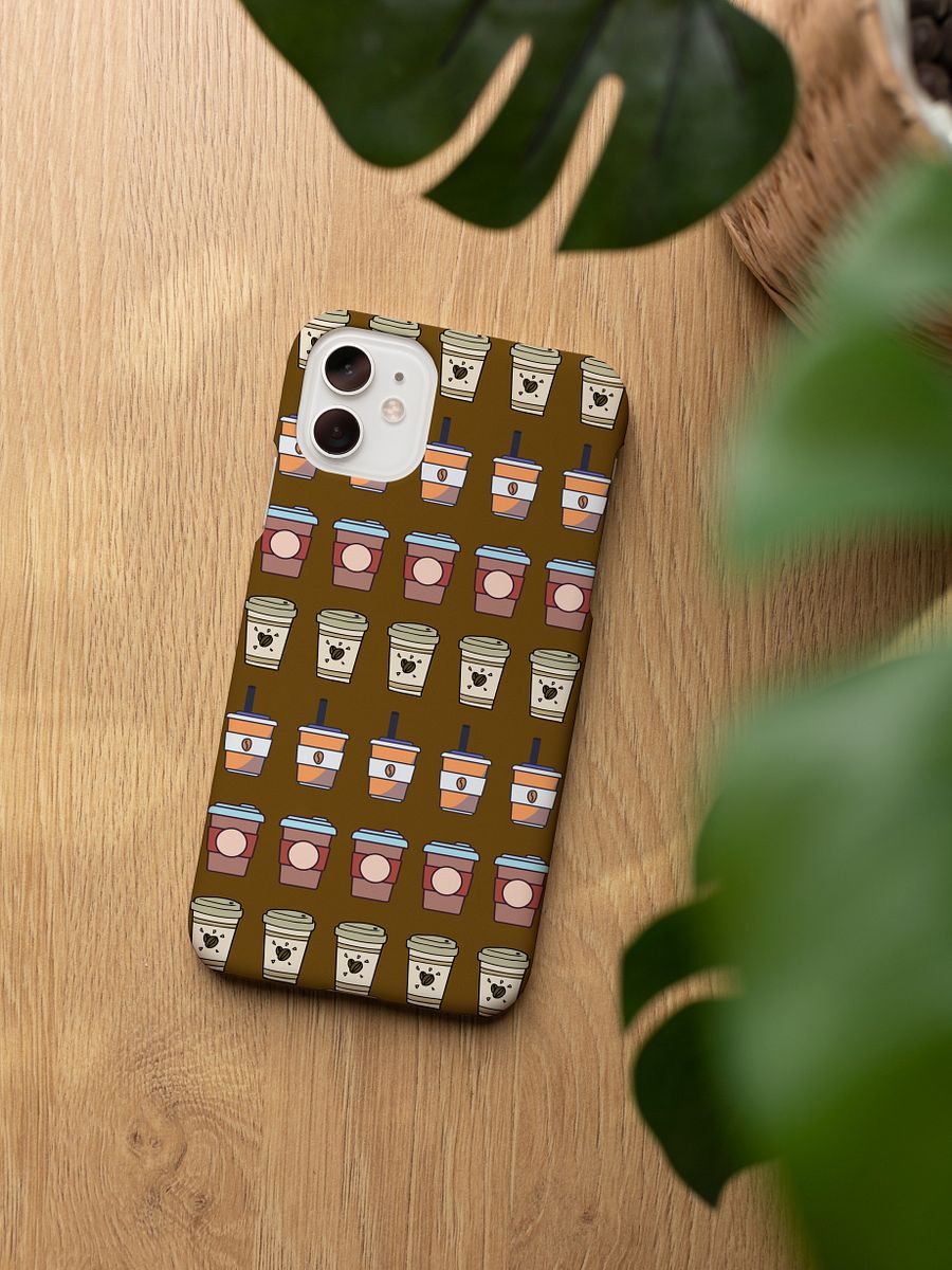 Coffee Aesthetic iPhone Case I Barista Vibes Brown Phone Cover for Coffee Lovers, Latte Art Design I MAGSAFE COMPATIBLE product image (4)