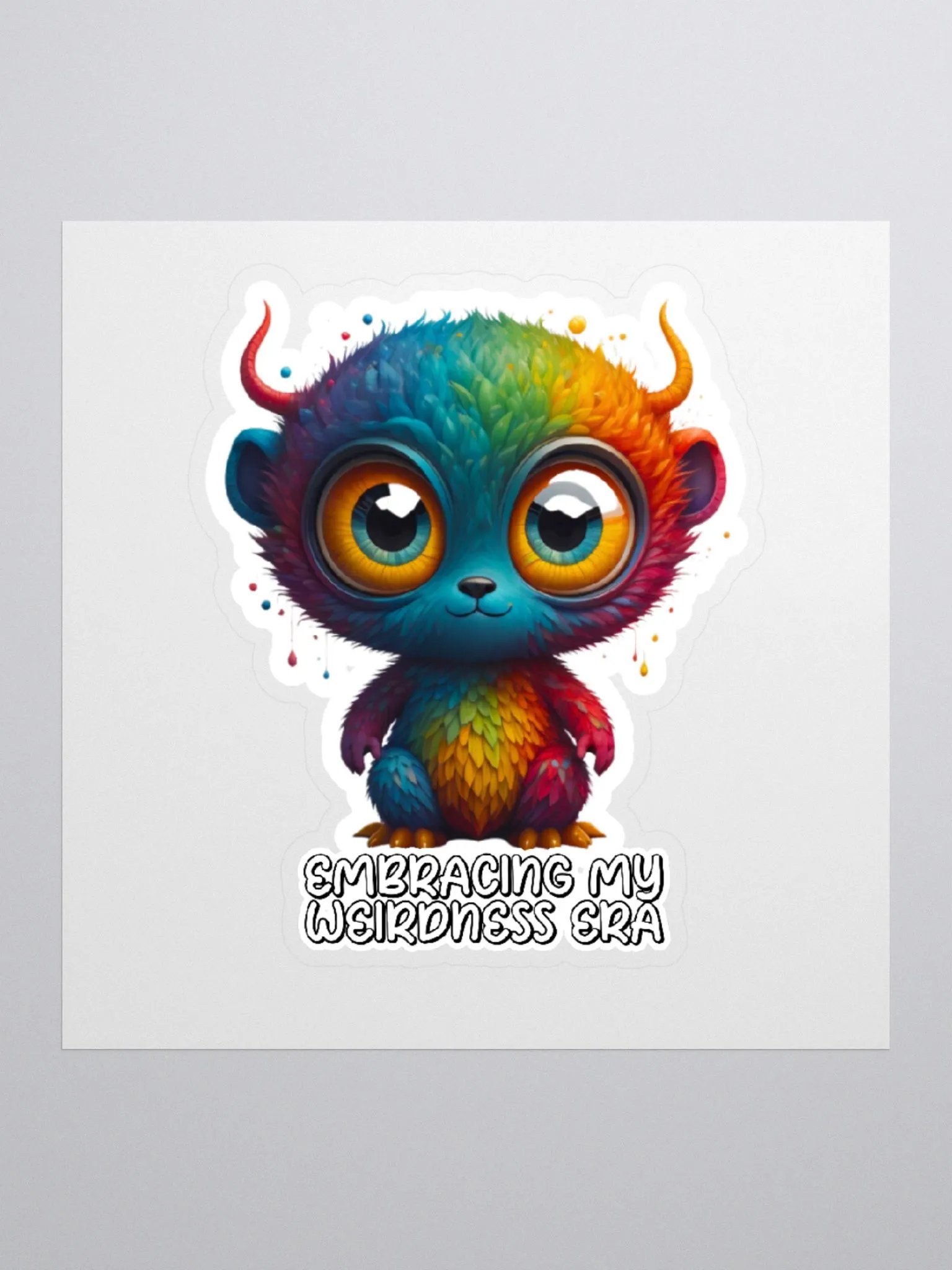 Embracing My Weirdness Era-Kawaii Colorful Creature Sticker-Rainbow Sticker-LGBTQIA+ Sticker product image (2)