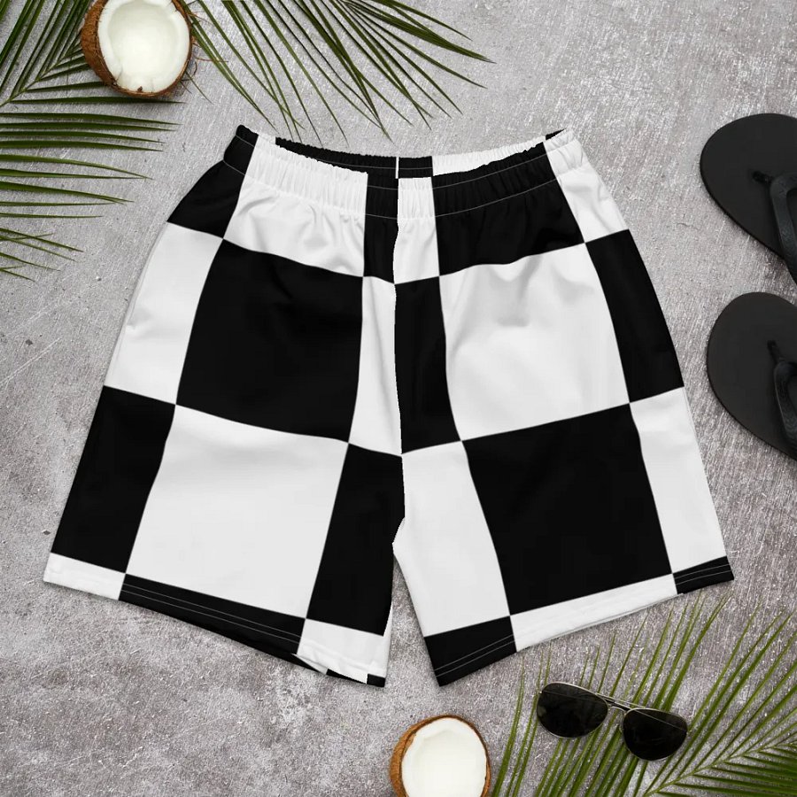 Wide Leg Elastic Checkered XXX Shorts product image (12)