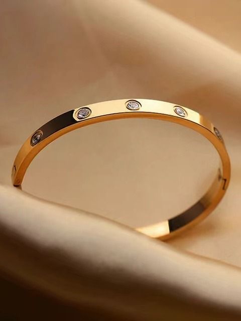 Gold Bracelets For Women 14K Gold Plated Friendship Love Bangle Bracelets product image (4)