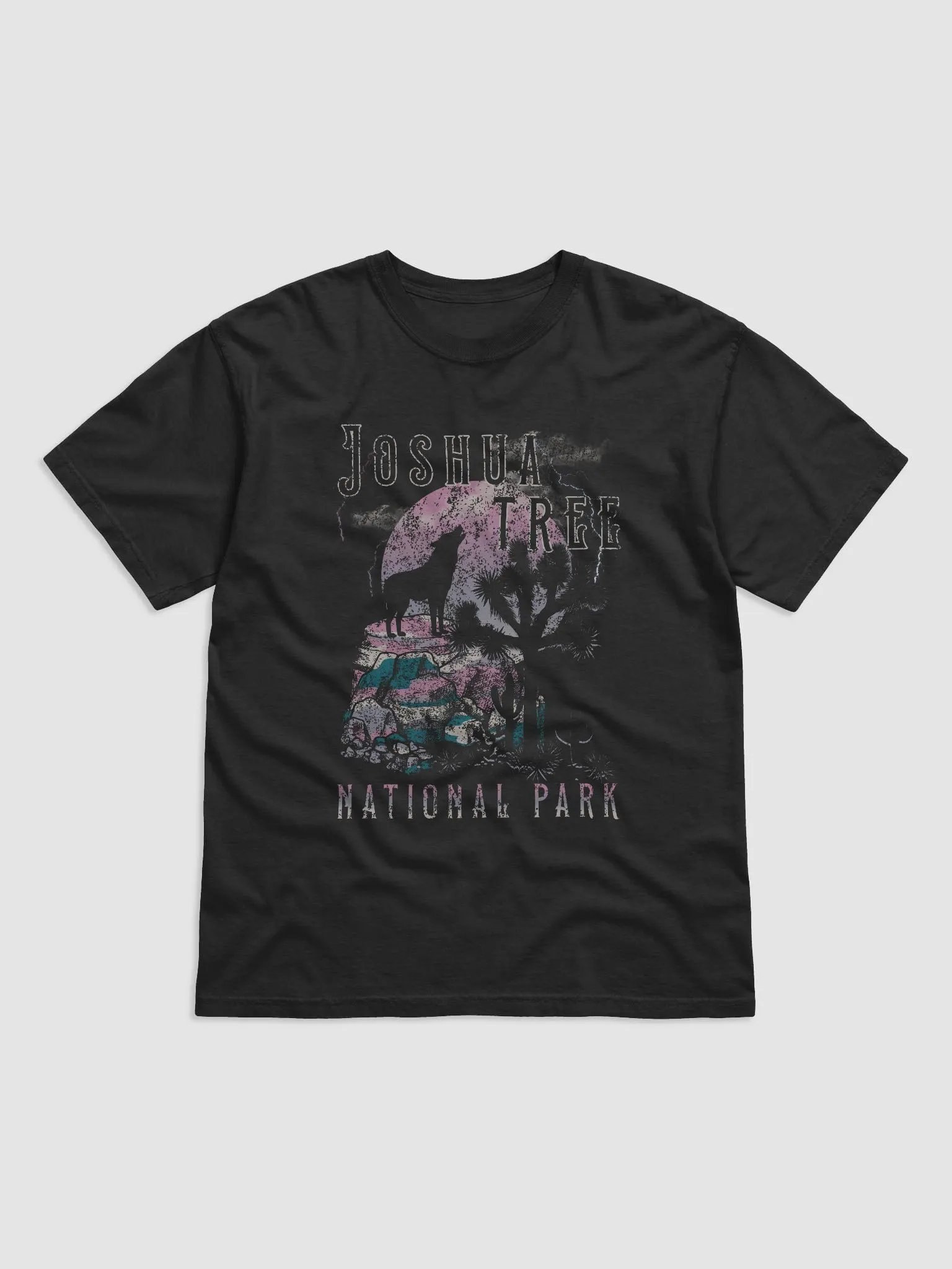 Howling Coyote in Joshua Tree National Park Tee | Retro-Style Western T-Shirt for Travel and Road Trips product image (2)
