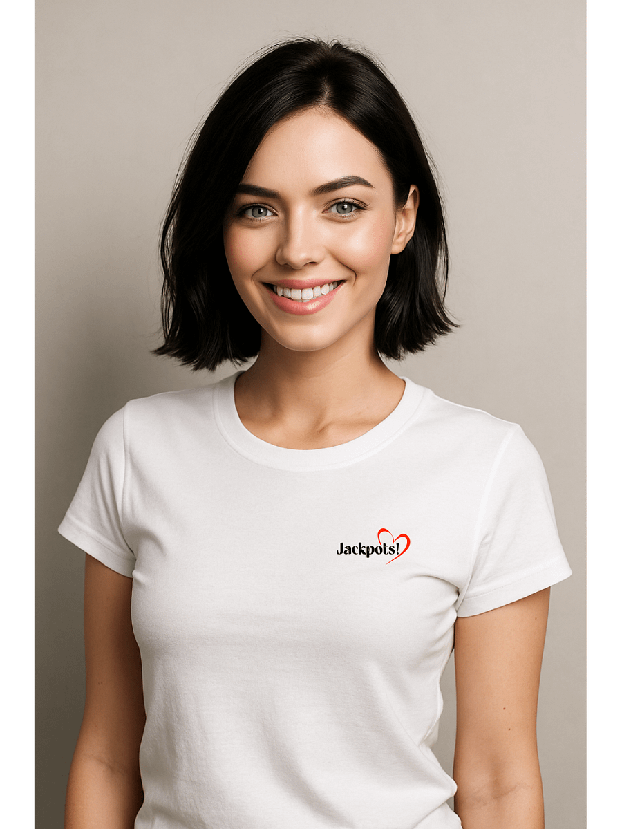 I Love Jackpots! – Chickie White Tee (❤️ Heart Edition) product image (1)