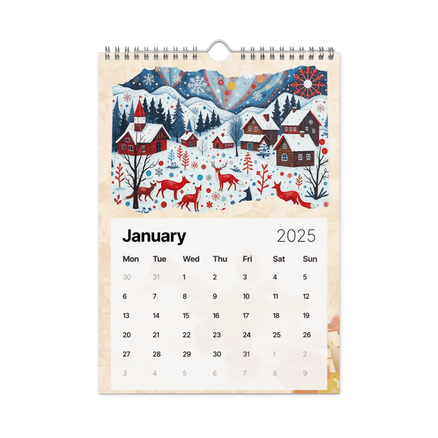 FOLK ART WALL CALENDAR 2025 product image (6)