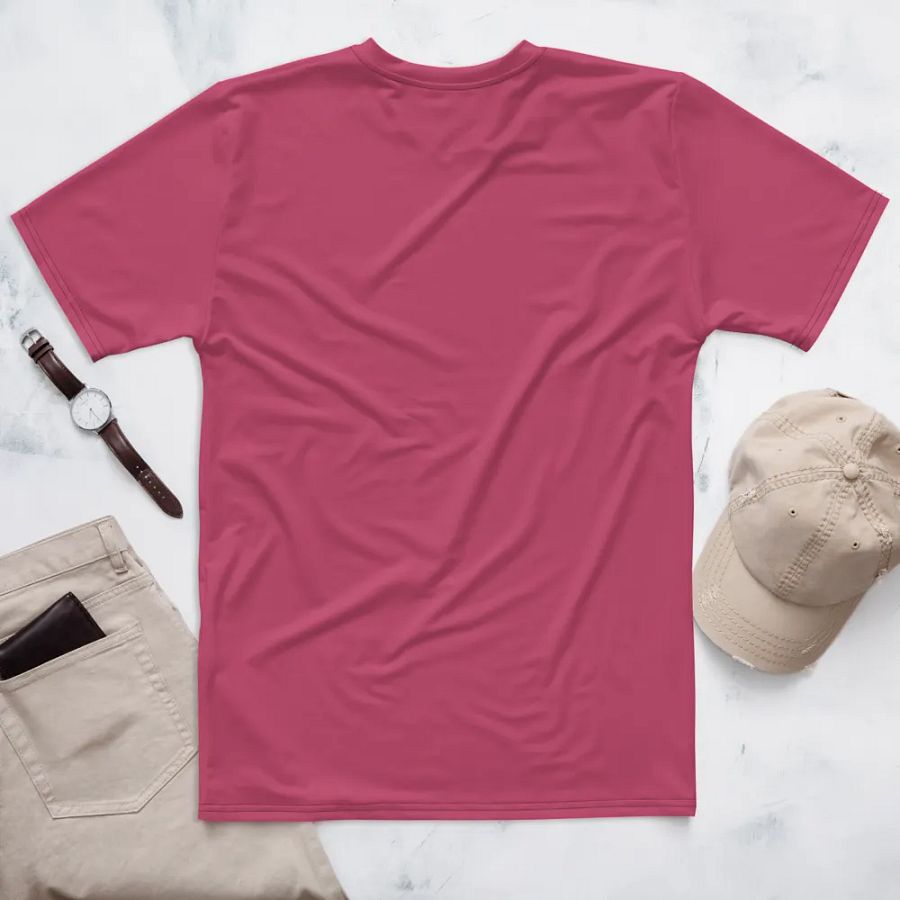 Plain Vibrant Red Soft Summer Men's Crewneck Polyester Heavyweight Premium T-Shirt by Treasure Pie product image (2)