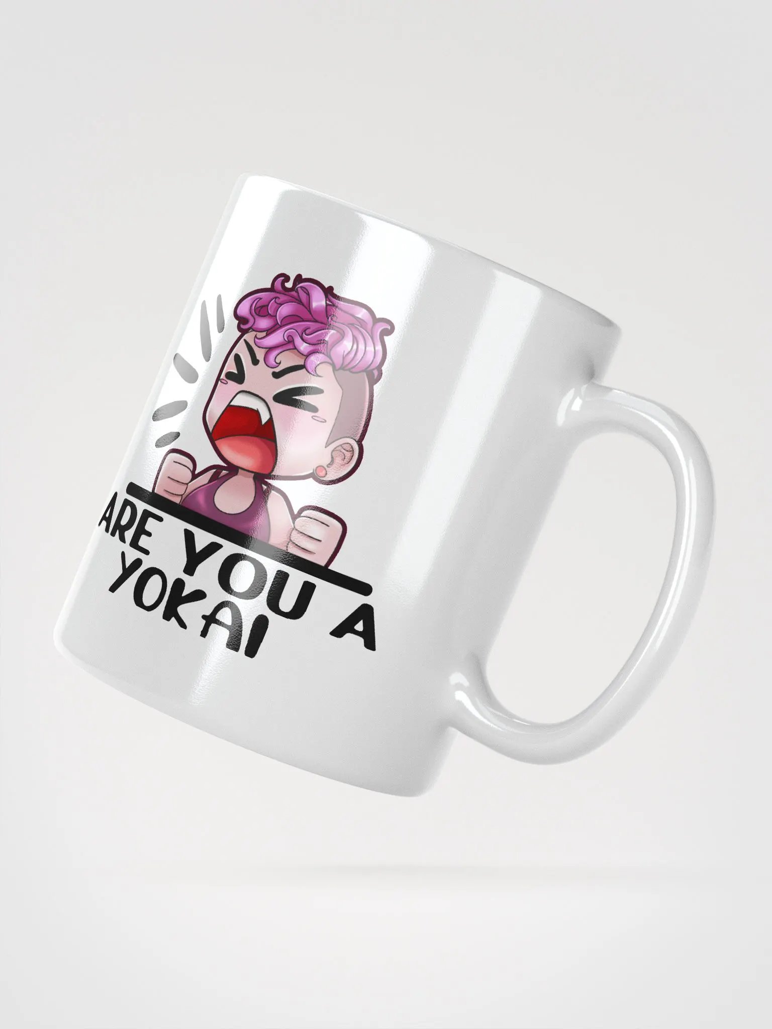 ARE YOU A YOKAI Coffee Mug (Black Lettering) product image (2)