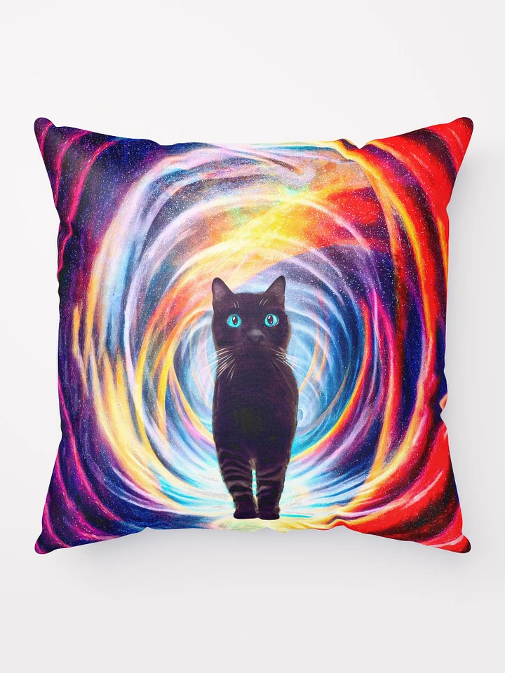 Cosmic Kitty - Black Cat Throw Pillow product image (1)