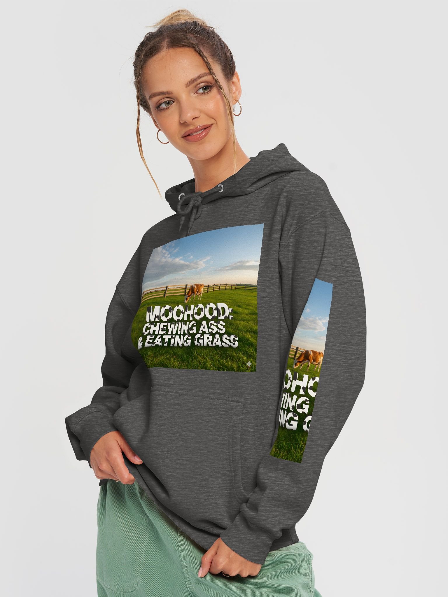 MooHood: Chewing Ass & Eating Grass Premium Hoodie product image (20)