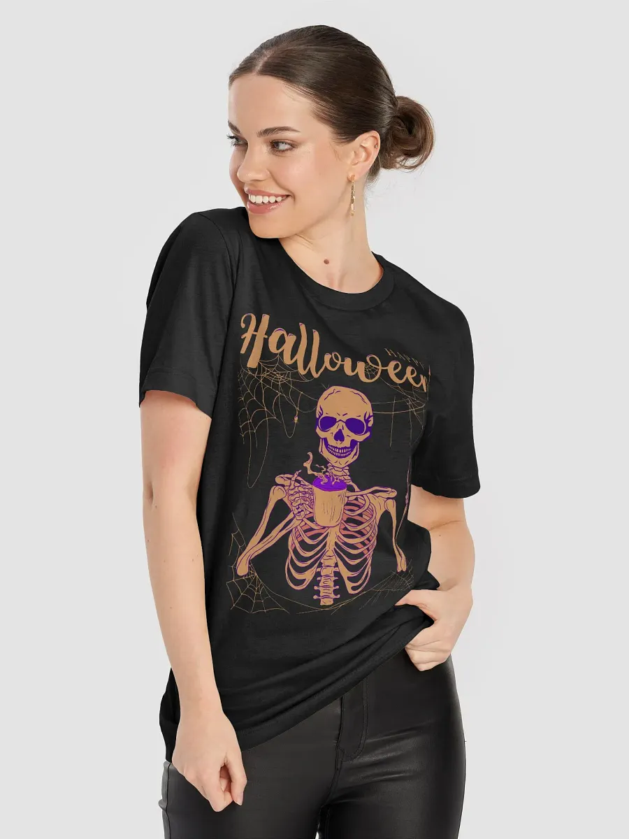 Rockin' Halloween Skeleton Coffee T-Shirt product image (4)
