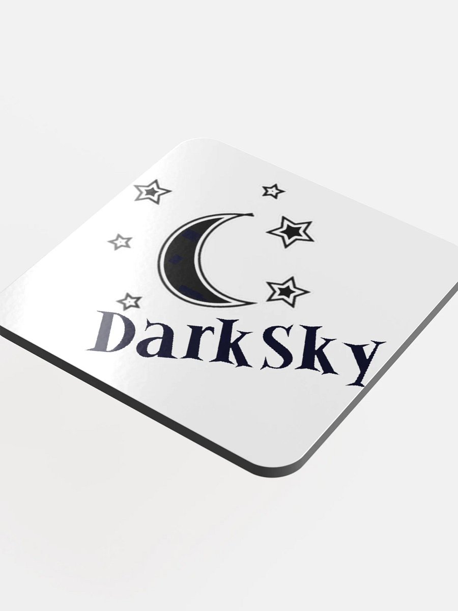 DarkSky Logo Glossed Cork Coaster (Black) product image (4)
