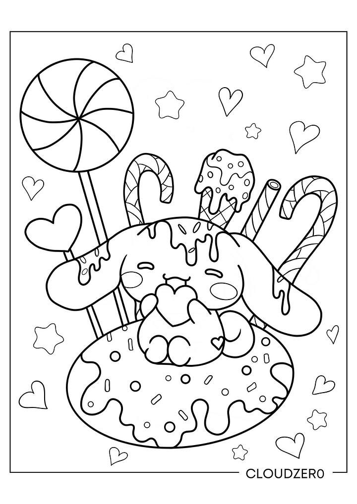 Free Cinnamoroll coloring page product image (2)