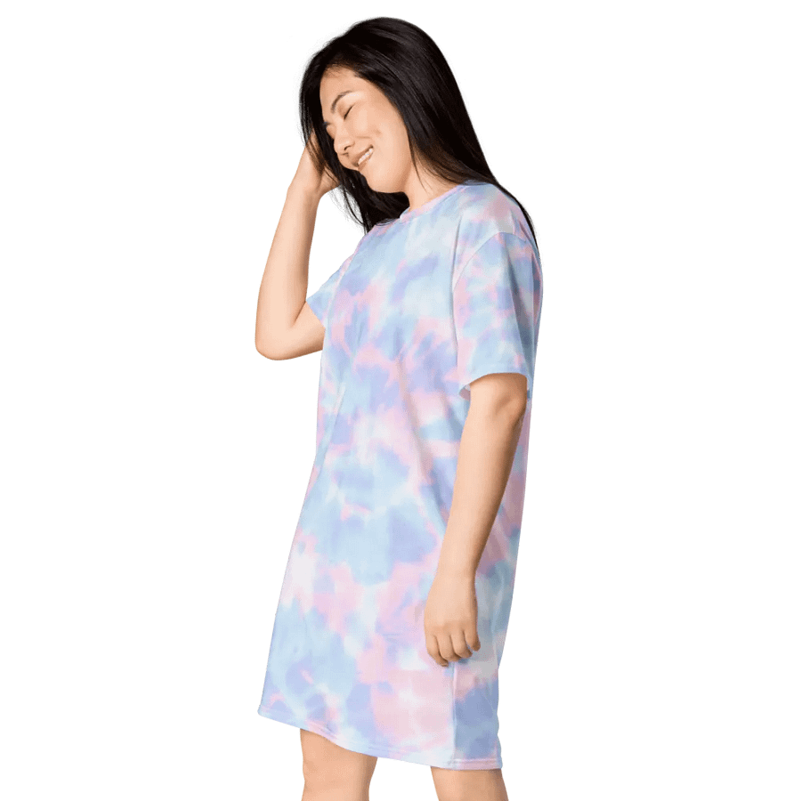 Pastel Tie Dye Pattern T-shirt Dress product image (6)