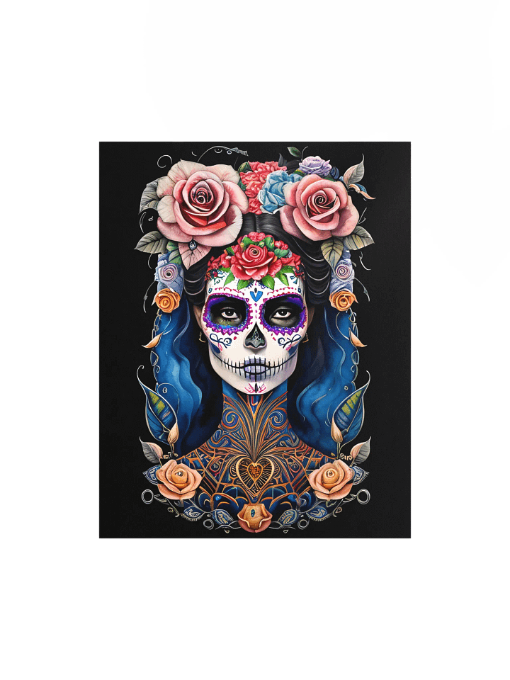 Sugar Skull Art -Woman in Gorgeous Skull Makeup Poster product image (2)
