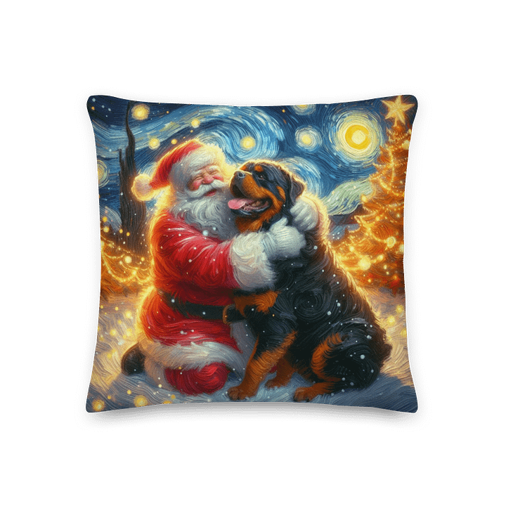 Rottweiler & Santa All-Over Print Pillow product image (1)