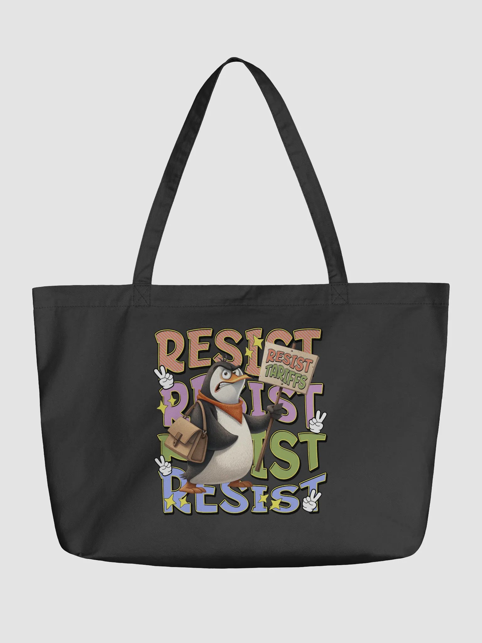 Resist Tariffs Penguin Rebel Eco Tote product image (2)