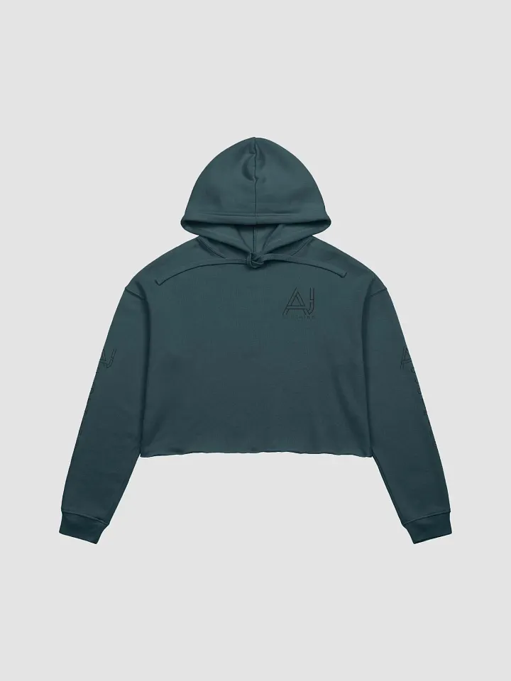 Crop top fleece hoodies Women sleeve logo product image (1)