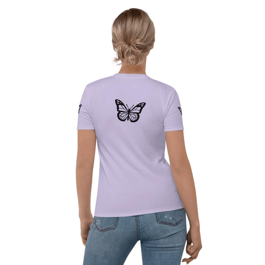 Butterfly spring woman (art by Dina R.) acrylic painting picture - Women's Crew Neck T-Shirt product image (4)