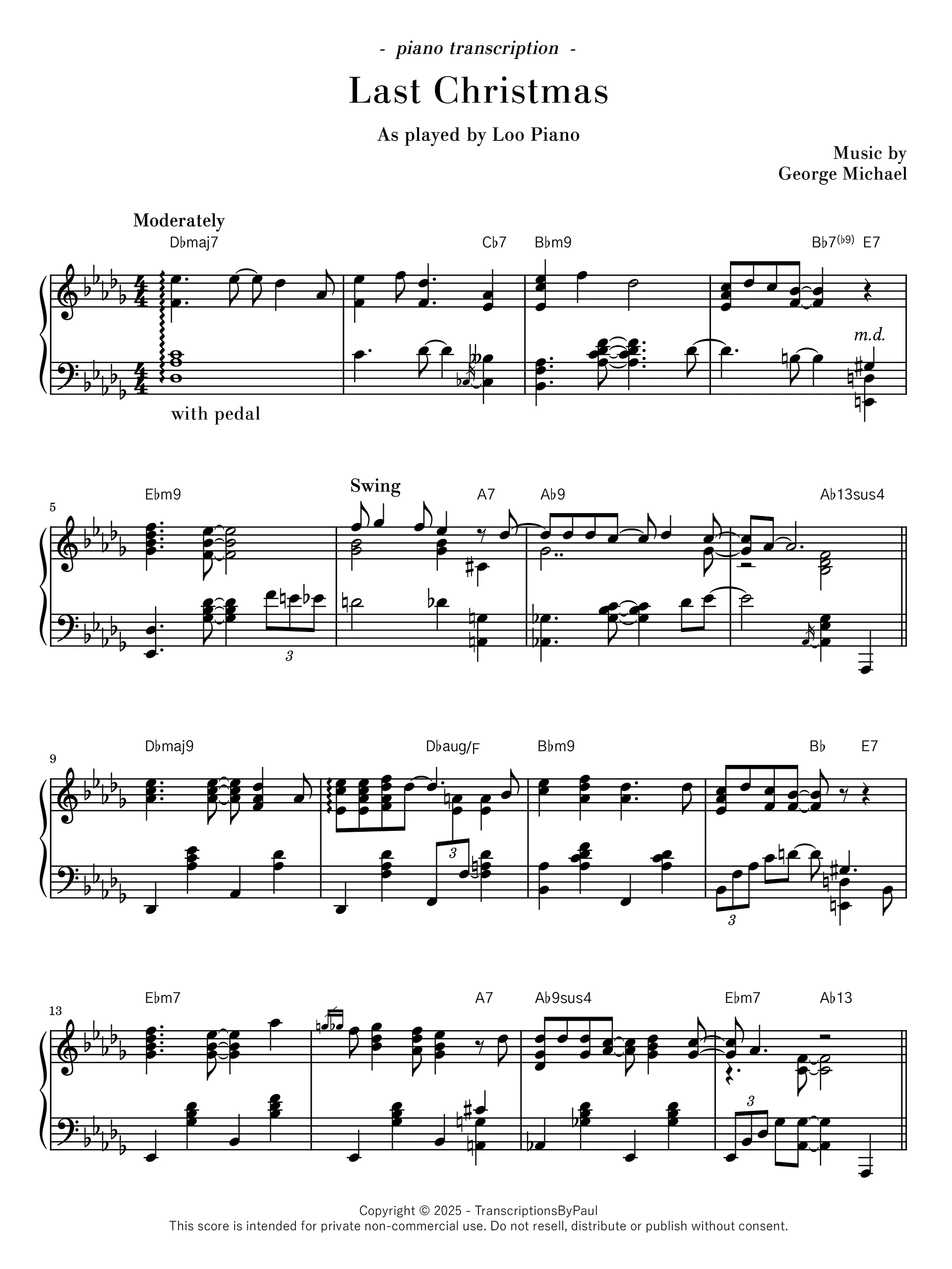 Last Christmas - Loo Piano product image (1)