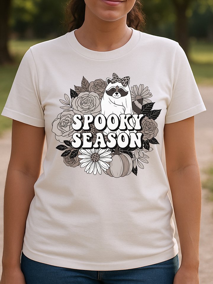Spooky Season – Ghost Raccoon with Flowers Digital Print product image (2)